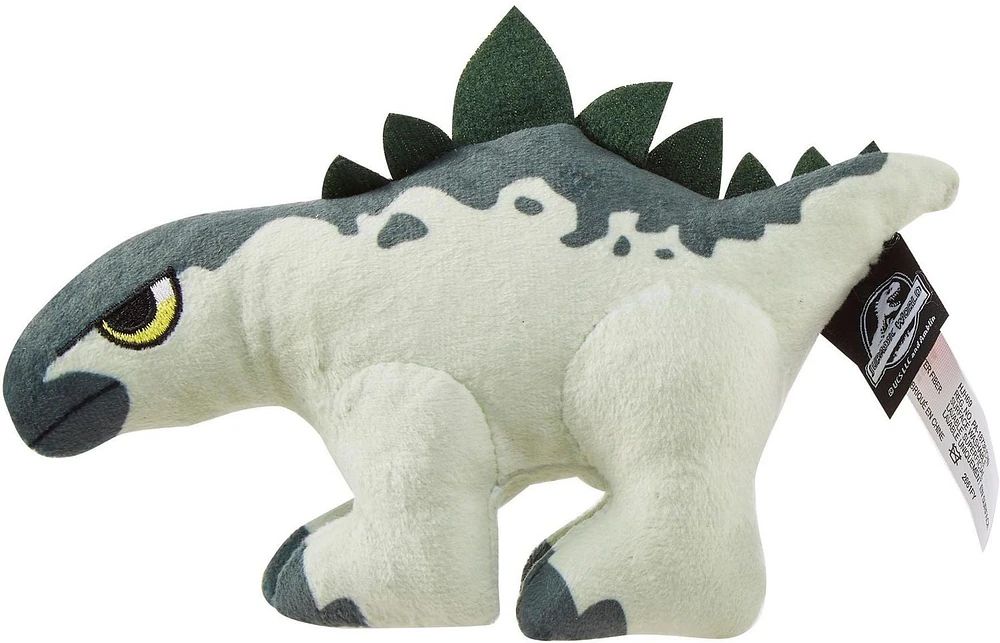 Jurassic World: Dominion Mini Plush 5 in Soft Dinosaur Toy Stegosaurus with Sound, Ages 3 Years & Up