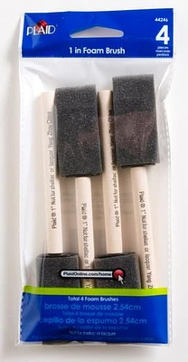 4 Piece Foam Brush Set - 1", 4 piece Foam Brush Set