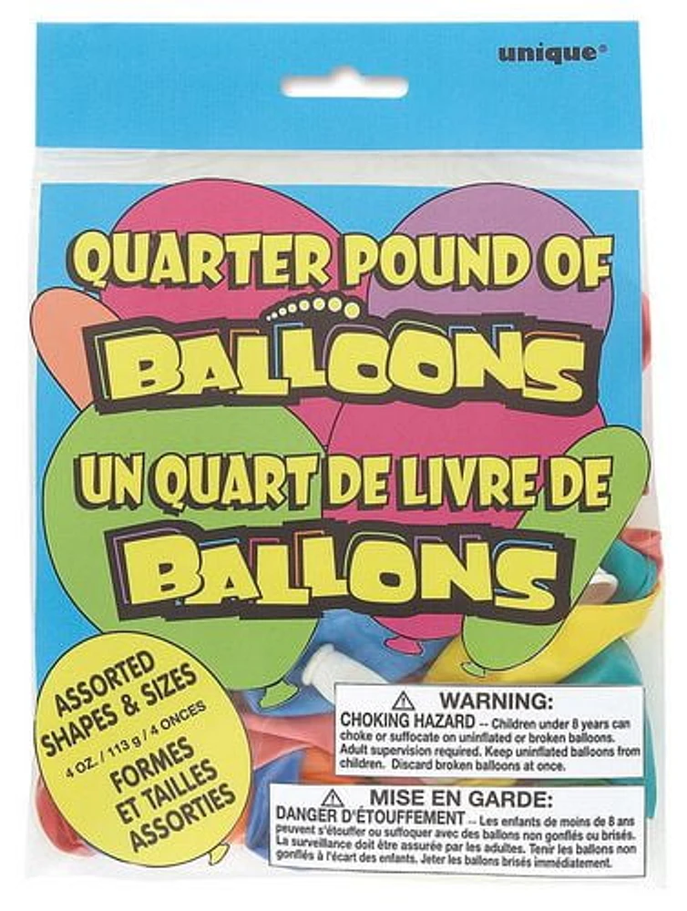 Quarter Pound Asst Balloons, Quarter Pound Asst Balloons