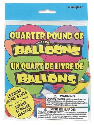 Quarter Pound Asst Balloons, Quarter Pound Asst Balloons