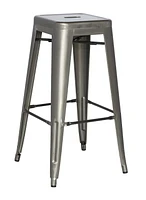 Nicer Furniture Silver Tolix Bar Stool