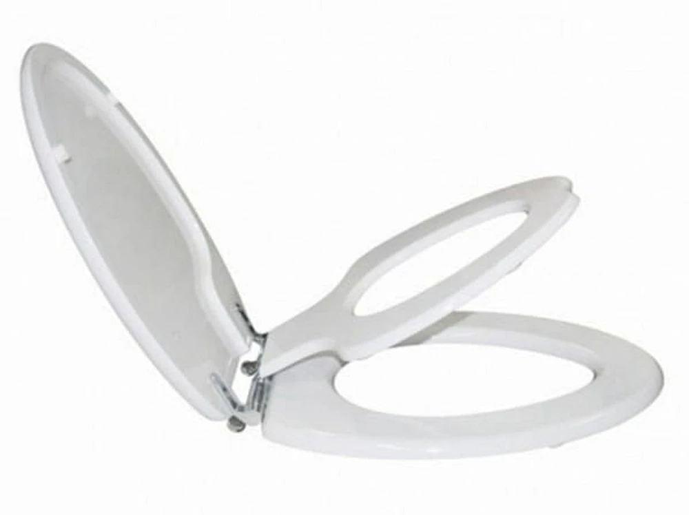 TopSeat TinyHiney Elongated Child and Adult 2 in 1. Gentle Lid Closure Chrome Hinge Toilet Seat