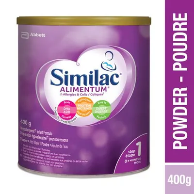 Similac Alimentum Hypoallergenic Baby Formula Powder, Newborn Formula, 0+ Months, 400 Grams