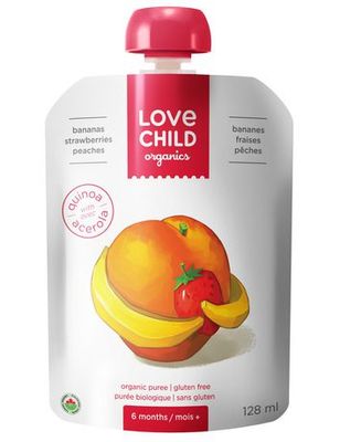 Love Child Organics Bananas, Strawberries & Peaches Baby Food Pouch