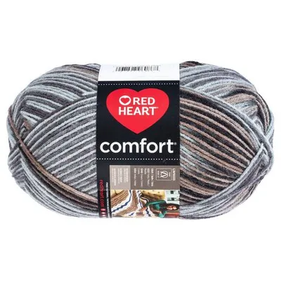  Red Heart Comfort Black/Taupe Marl Yarn - 1 Pack of