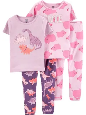 Child Of Mine By Carter's Child Of Mine Made By Carter's Toddler Girl' Cotton 2-Piece Pyjama -Pig Pink 4T