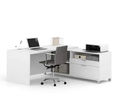 Bestar Pro-Linea L-Desk White