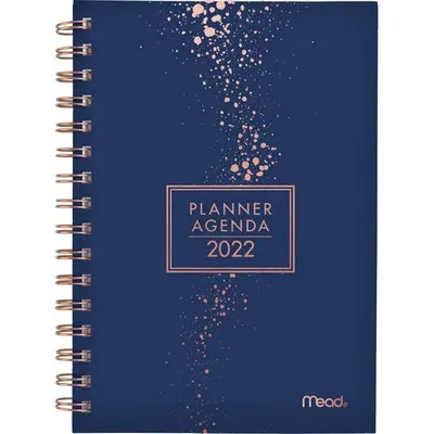 Mead Blue Metallic Medium Planner 2022 Blue