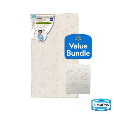 Simmons Organic Sleep Bundle Crib Mattress & Protector Beige Standard Crib
