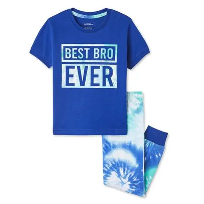 George Toddler Boys' Sibling Jersey Pajamas 2-Piece Set Blue 3T