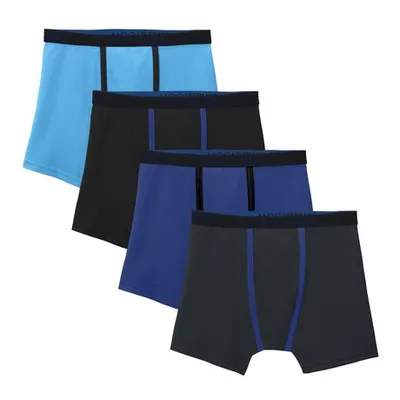 Fruit Of The Loom Boys Breathable Micro Mesh Boxer Brief, 4-Pack Varied Colours M
