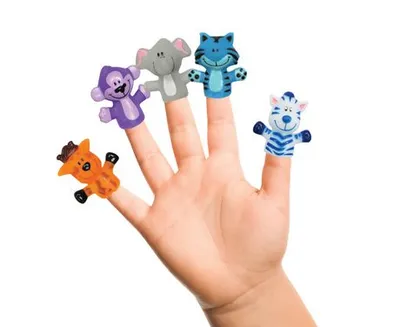 Nickelodeon Idea Factory Safari Animals Bath Finger Puppets