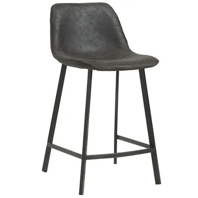 Worldwide Homefurnishings Inc Set Of 2 Contemporary Faux Suede & Metal 26'' Counter Stool In Vintage Grey Vintage Grey