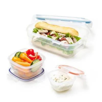 LocknLock On the Go Meals Salad Container Set, 6-Piece, Clear - On