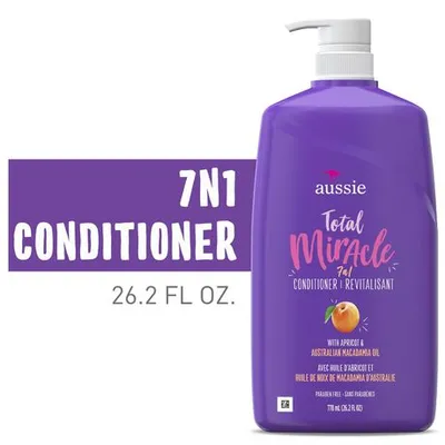 Aussie Total Miracle With Apricot & Macadamia Oil, Paraben Free Conditioner