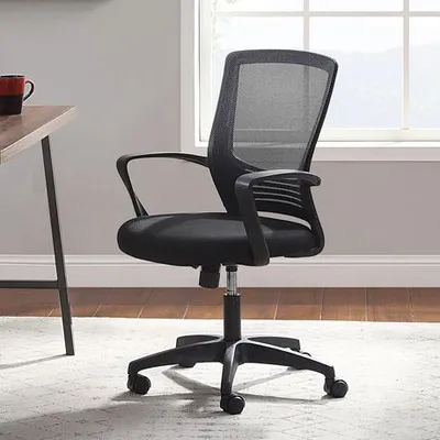 Hometrends Mesh Back Office Chair, Black Black 24 In