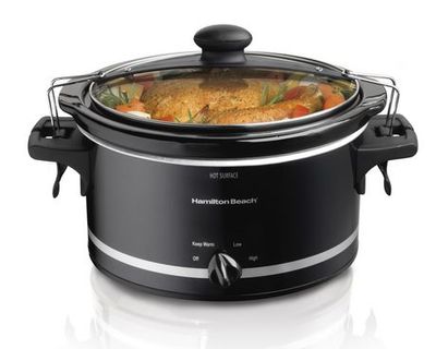 NEW Crockpot CPSCVM40-BP 4-Quart Classic Oval Manual Slow Cooker Black