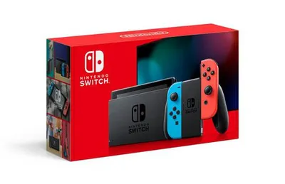 Nintendo Switch With Neon Blue And Neon Red Joy Con (Nintendo Switch) Neon Blue/Red