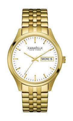Caravelle Mens Gold-Tone Quartz Watch Gold Standard