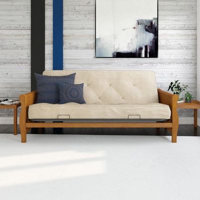 dhp wood arm futon