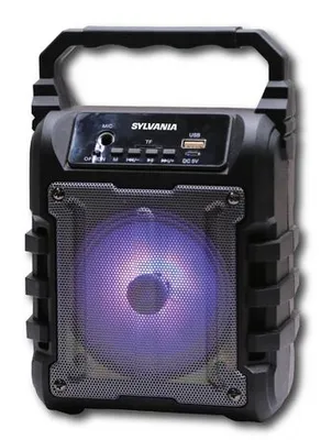 Sylvania Disco Led Light Up Bluetooth Fm Usb Speaker Black