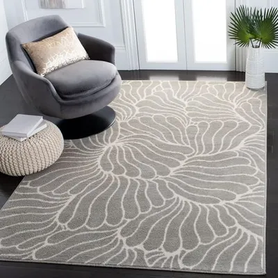 Safavieh Pyramind Katherina Floral Area Rug Grey / Ivory 5 Ft. 3 In. X 7 Ft. 8 In.