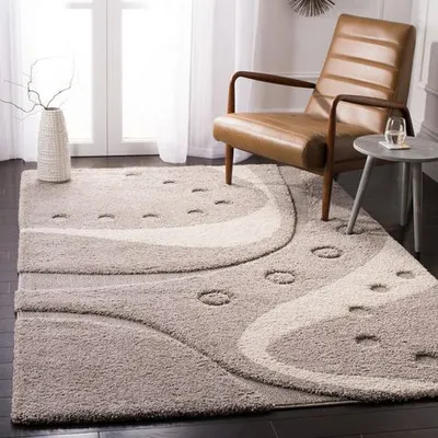 Safavieh Florida Laidley Contemporary Shag Area Rug Grey / Ivory 5 Ft 3 In X 7 Ft 6 In