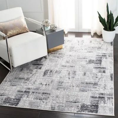 Safavieh Amelia Carrie Abstract Distressed Area Rug Grey / Charcoal 5 Ft 3 In X 7 Ft 6 In