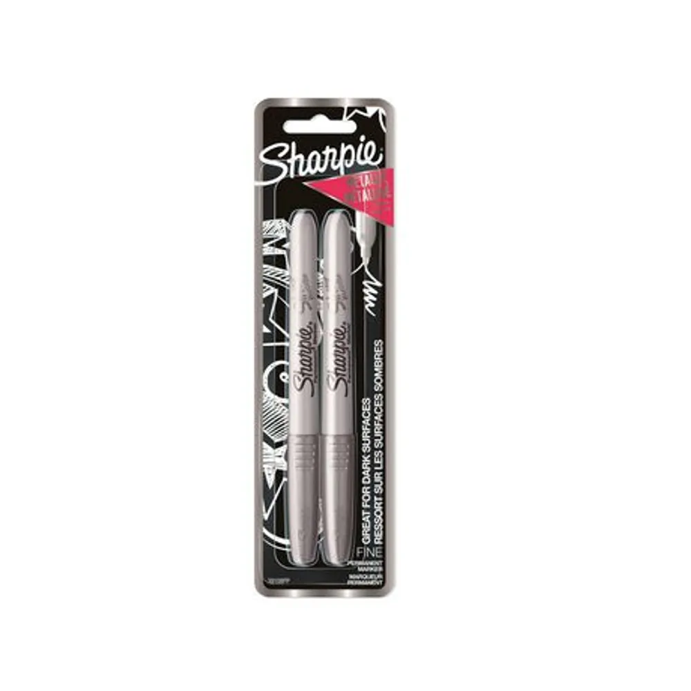 Sharpie® Metallic Fine Point Permanent Markers, Silver