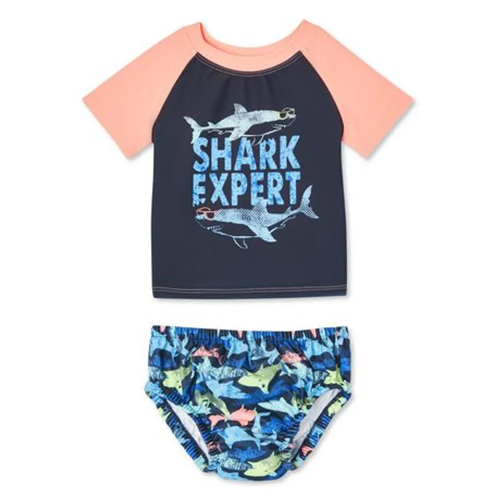  Calvin Klein Girls Two-Piece Rashguard Swimsuit Set