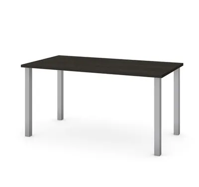 Bestar Universel 59W Table Desk With Square Metal Legs In Deep Grey Deep Grey H: 29.5In