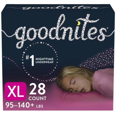 Goodnites Nighttime Bedwetting Underwear, Giga Pack - Girls White Size 7