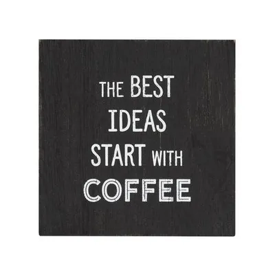 Uniek The Best Ideas Start With Coffee Box Top Art Black Other