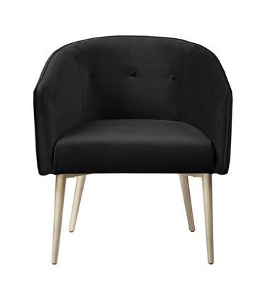 Topline Home Furnishings Black Velvet Accent Chair Black