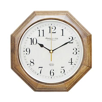 Mainstays 11.5" Wood Octagon Clock Brown