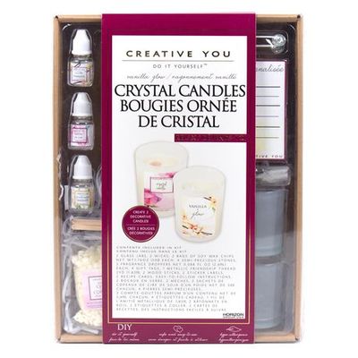 Creative You D.I.Y. Vanilla Glow Crystal Candles Multicolor