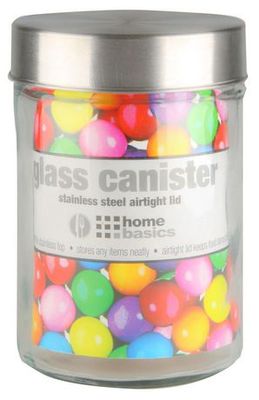 Home Basics 40oz. Square Glass Canister with Twist-On Lid, Clear 