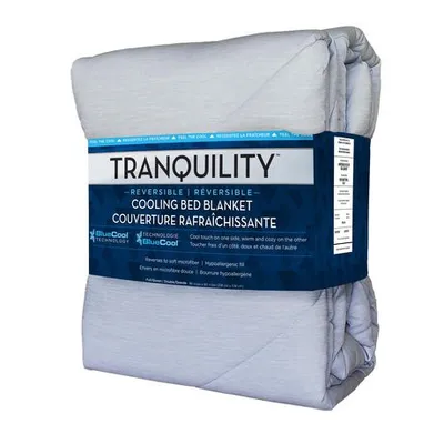 Tranquility Reversible Cooling Bed Blanket Grey Double/Queen