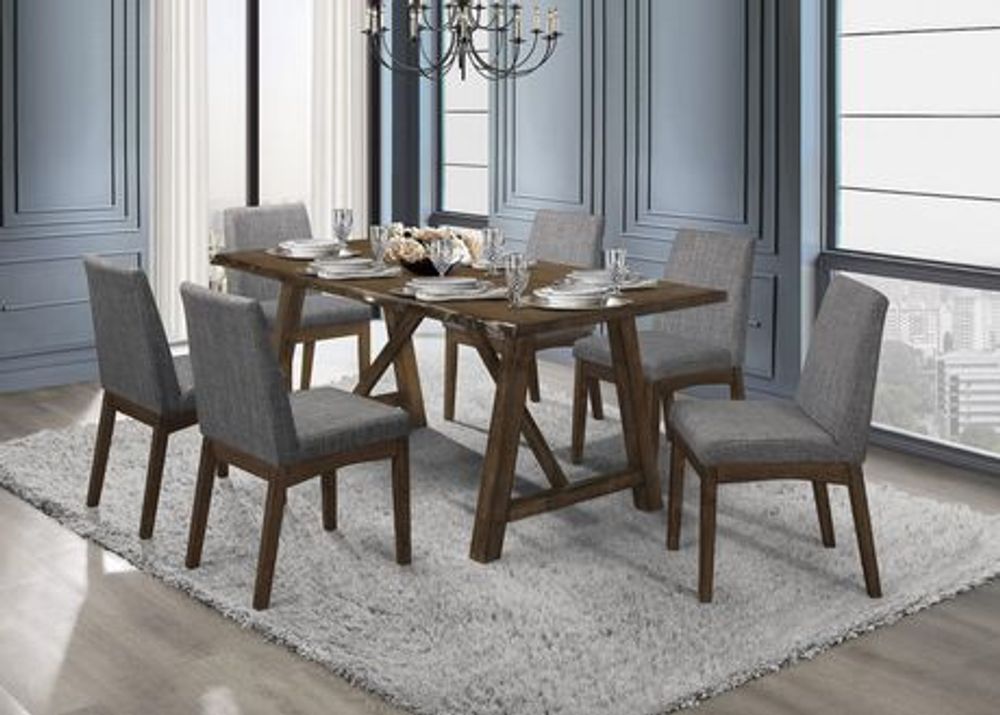 topline home furnishings grey live edge dining table