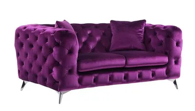 Acme Furniture Acme Atronia Loveseat In Purple Fabric Purple Fabric