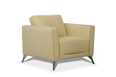 Acme Furniture Acme Malaga Chair In Cream Leather Cream Leather
