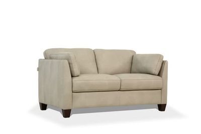 Acme Furniture Acme Matias Loveseat In Dusty White Leather Dusty White Leather