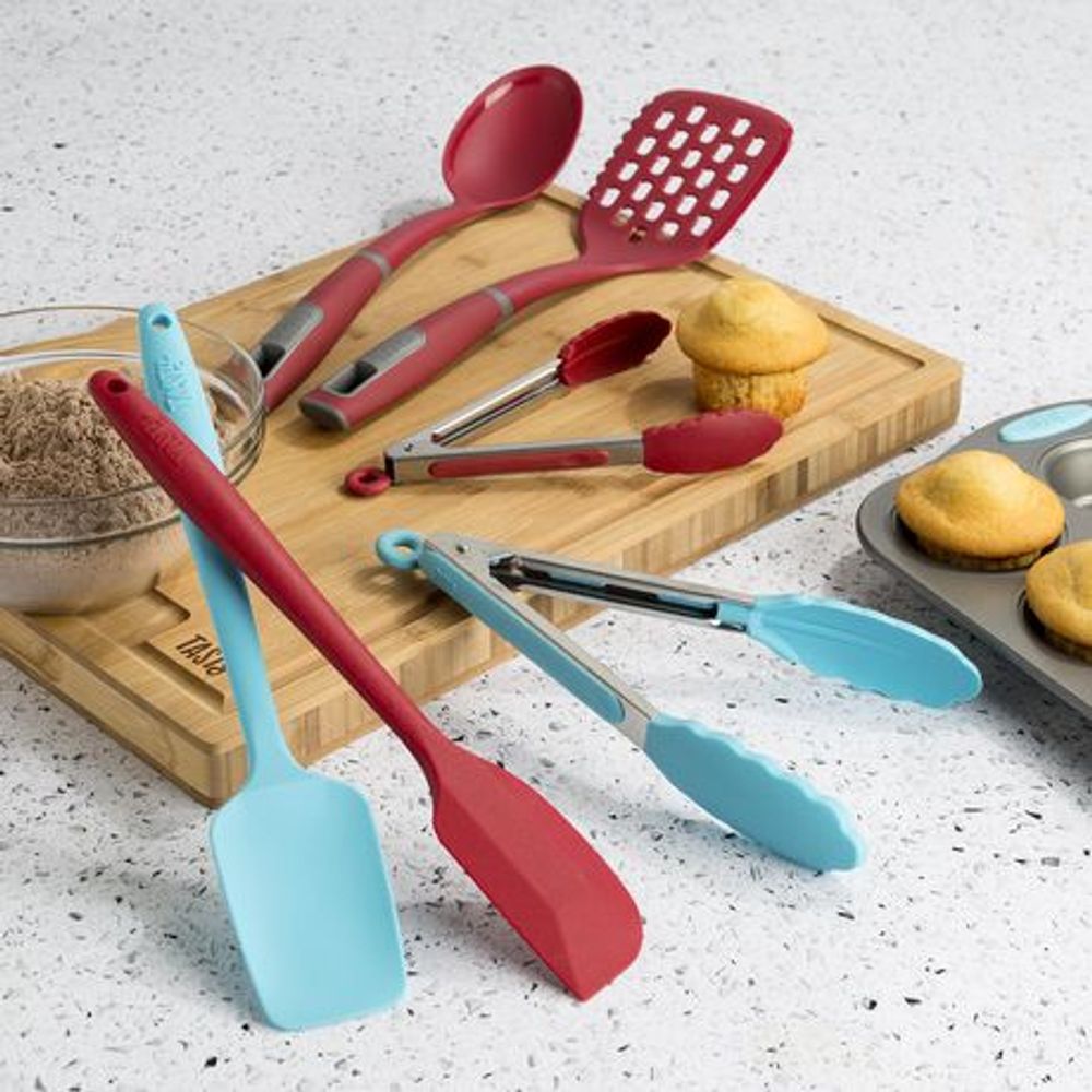 Tasty Silicone Spatula Set, Red and Blue, 2 Piece