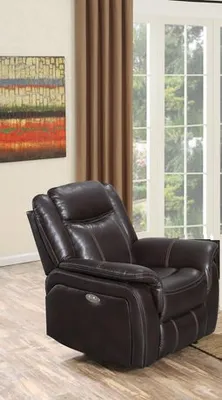K-Living Oscar Leathaire Power Recliner Chair In Chocolate Brown Chocolate Brown Standard