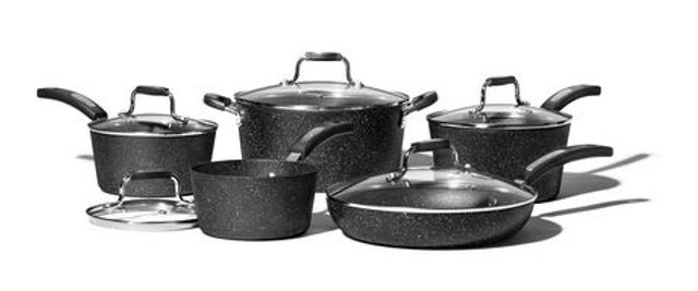 Heritage The Rock Diamond Non-Stick Cookware Set with Matching Frying Pan,  10-pc