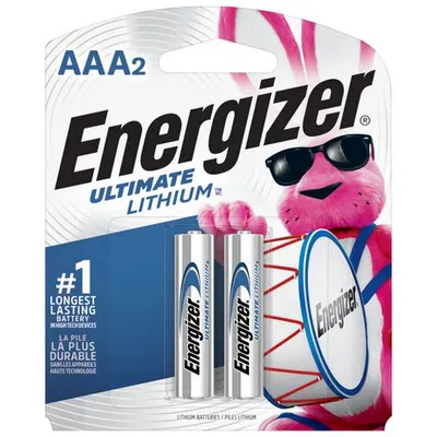 Energizer Ultimate Lithium Aaa Batteries, 2 Pack Black