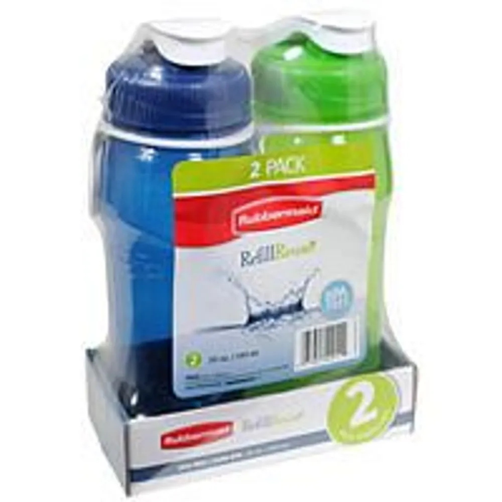 Rubbermaid Essentials 32oz gray Plastic Water Bottle Chug 4 pack