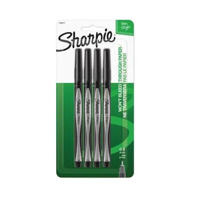 Sharpie Pen, Black, 4-Pack Black