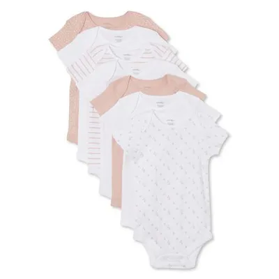 George Baby Girls' Layette Short Sleeve Bodysuits 3-Pack Pink 0-3 Months