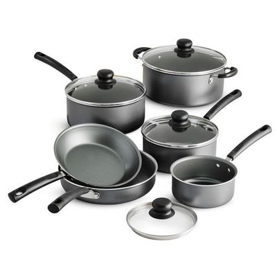 Primaware 18 Piece Non-Stick Cookware Set, Steel Gray or Red (BLACK FRIDAY  SALE)